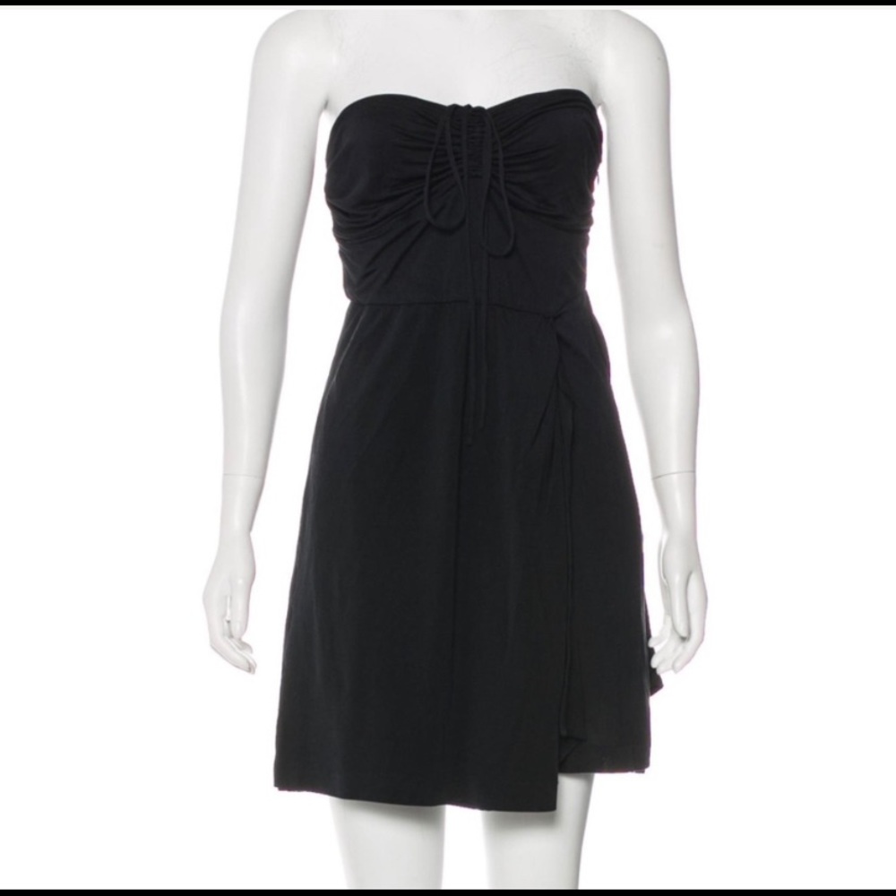 Jill Stuart Black Strapless Silk Jersey Dress NWOT